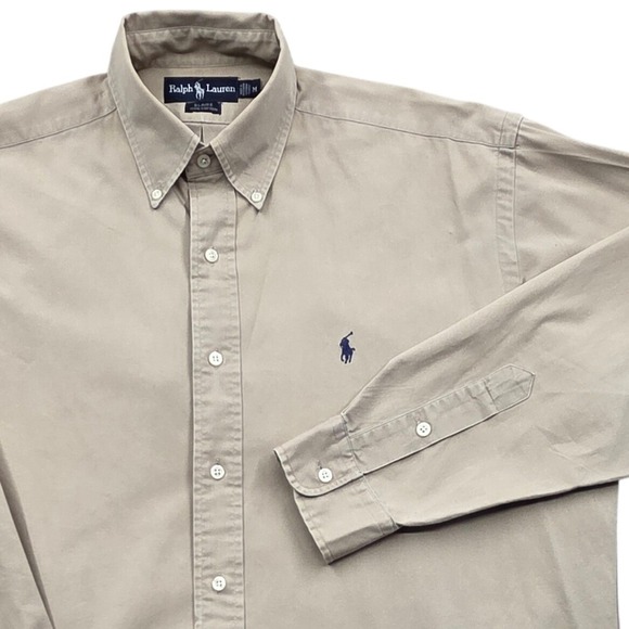 Ralph Lauren Other - Ralph Lauren Blaire Button Down Long Sleeve Shirt Cotton Tan Mens Medium